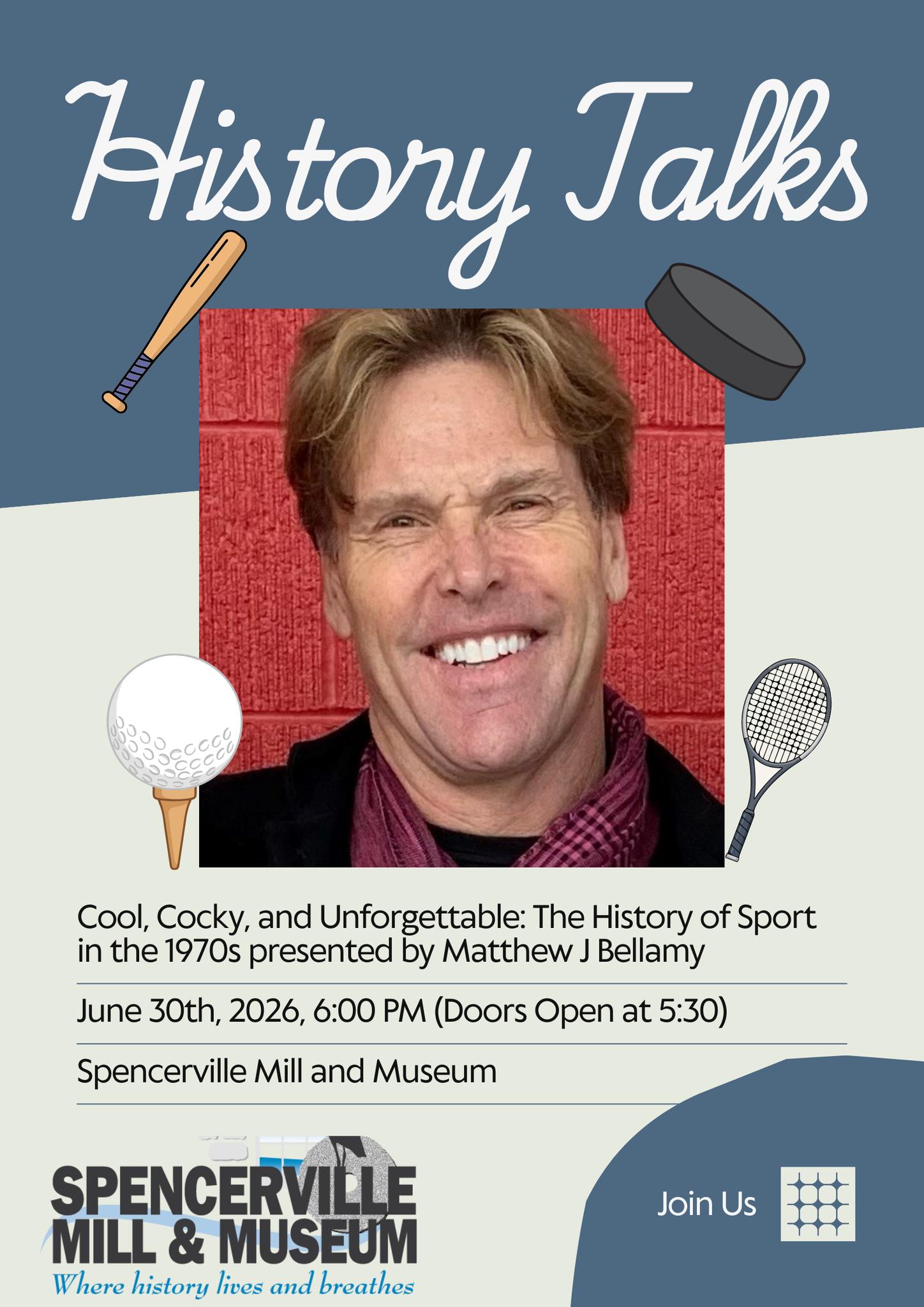 Event Poster - History Talks, Matthew J Bellamy