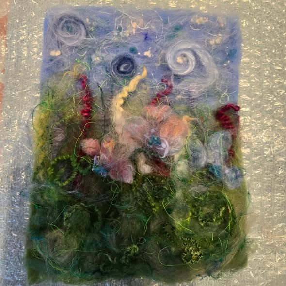 felt picture of spring flowers